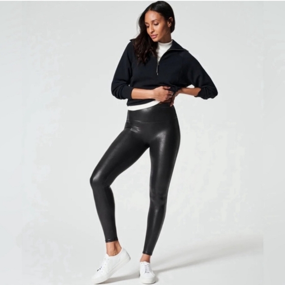 Spanx black faux leather leggings size S - Picture 13 of 13